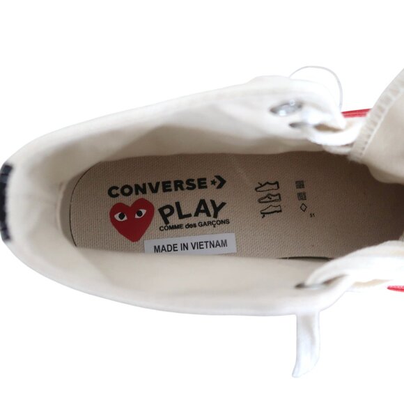 COMME DES GARCONS Play x Converse high top sneakers M 8 W 10 - Picture 13 of 14